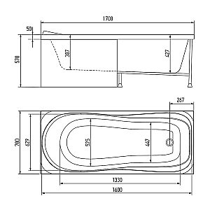 Ванна Alex Baitler Saima 170x70 купить в интернет-магазине Sanbest
