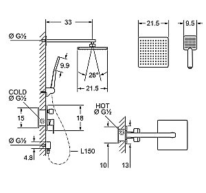 Душевая система Laguraty 2158 купить в интернет-магазине сантехники Sanbest