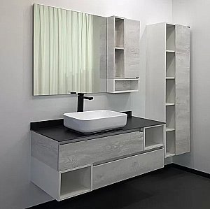 Тумба с раковиной Comforty Прага 120 00-00014834 дуб белый для ванной в интернет-магазине Sanbest