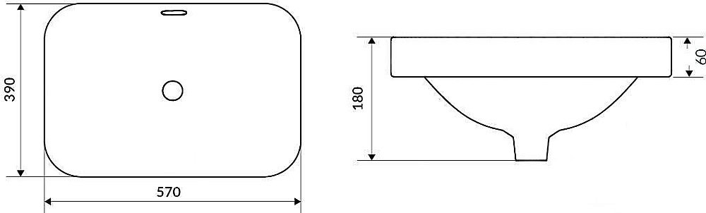 Раковина Excellent Hasko 57 CEAC.3718.570.WH белая купить в интернет-магазине Sanbest