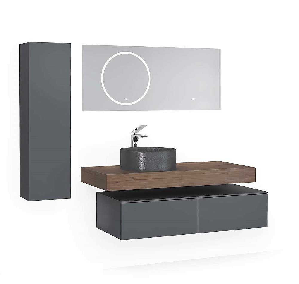 Тумба с раковиной Jorno Modulare 80 антрацит для ванной в интернет-магазине Sanbest