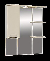 Зеркало со шкафом Misty Жасмин 85 бежевая эмаль левое купить в интернет-магазине сантехники Sanbest