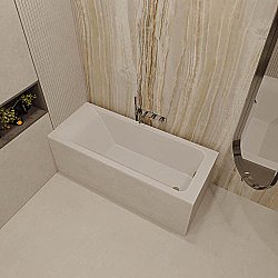 Ванна из искусственного камня Veconi Solita SLT17080M 170х80 белая матовая купить в интернет-магазине Sanbest