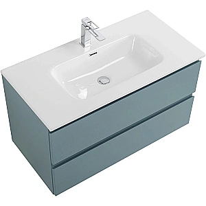 Тумба с раковиной BelBagno 90 KRAFT-900-2C-SO-AO голубая матовая для ванной в интернет-магазине Sanbest