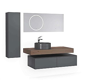 Тумба с раковиной Jorno Modulare 80 антрацит для ванной в интернет-магазине Sanbest