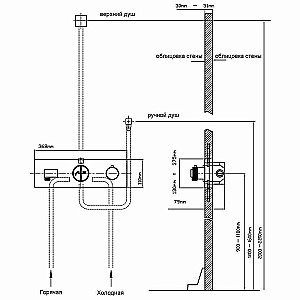 Смеситель для душа Vincea VSCV-422TGM вороненая сталь купить в интернет-магазине сантехники Sanbest