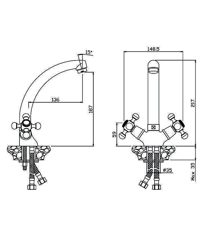 Смеситель для кухни Olive's Girona 01430GR купить в интернет-магазине сантехники Sanbest