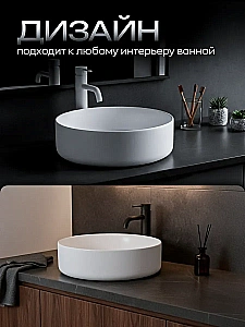 Раковина накладная GID Anello 30 b30x30w белая купить в интернет-магазине Sanbest