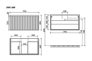 Тумба с раковиной Sancos Snob R 1.0 SNR1.080CE/CN7005 Beige Soft для ванной в интернет-магазине Sanbest