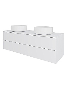 Тумба с раковиной Orange Otto 130 Ot-130TuMDF+B09-360W белая глянцевая для ванной в интернет-магазине Sanbest