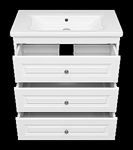 Тумба с раковиной Misty Ларго - 80 П-Лар-07080-01-3Я белая матовая для ванной в интернет-магазине Sanbest