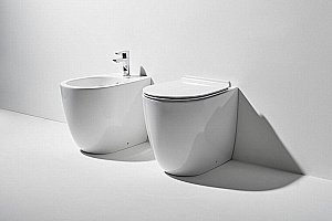 Унитаз приставной Simas Vignoni VI01 56х36,5 безободковый, белый купить в интернет-магазине Sanbest