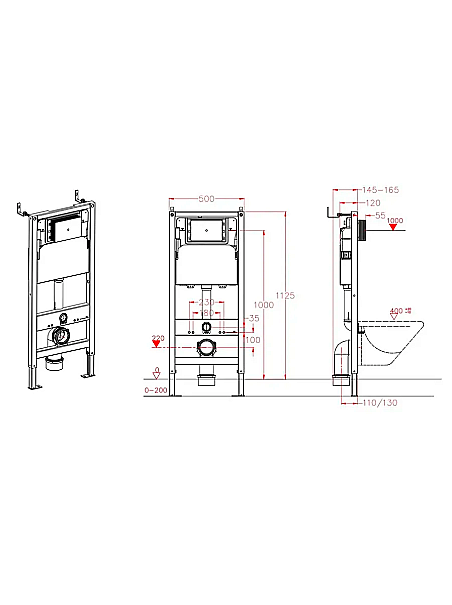 Инсталляция для унитаза Azario AZ-8010-1000 купить в интернет-магазине сантехники Sanbest