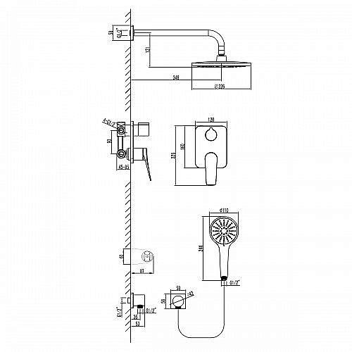 Душевая система Lemark Bronx LM3729GM купить в интернет-магазине сантехники Sanbest