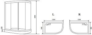 Душевой уголок TIMO BY-549 R 120x80 правосторонний купить в интернет-магазине Sanbest