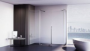 Душевой уголок Veconi Premium Trento PTC50-SP-140100-GR-01-C4 140х100 стекло прозрачное/профиль брашированный графит купить в интернет-магазине Sanbest