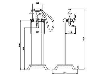 Смеситель для ванны Boch Mann VICO G BM9653 золото купить в интернет-магазине сантехники Sanbest
