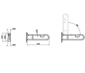 Поручень опорный Vitra ARKITEKT A44468 купить в интернет-магазине сантехники Sanbest