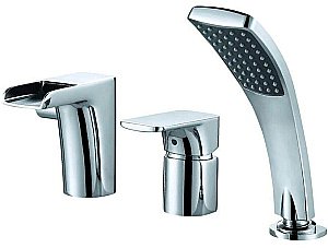Смеситель на борт ванны D&K Берлин Фаер каскад DA1434201 хром купить в интернет-магазине сантехники Sanbest