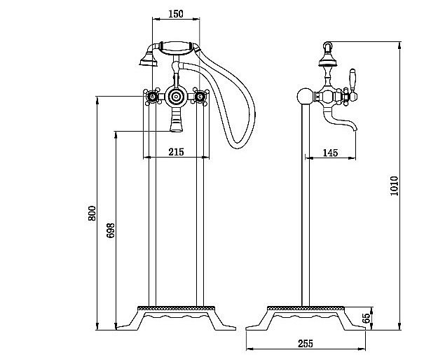 Смеситель для ванны Boch Mann VICO G BM9653 золото купить в интернет-магазине сантехники Sanbest