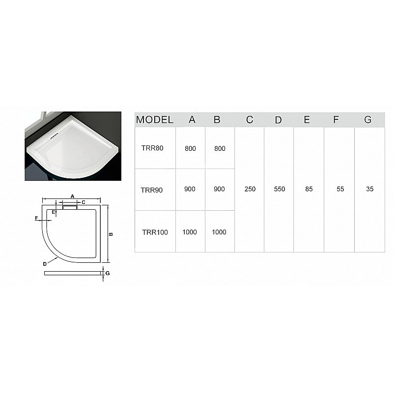 Душевой поддон WeltWasser WW TR TRR90 90х90 белый купить в интернет-магазине Sanbest