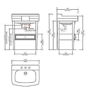 Консоль с раковиной Devon&Devon Bogart 70 Pure White для ванной в интернет-магазине сантехники Sanbest