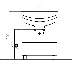 Тумба с раковиной MIXLINE РАДУГА 52 зеленая для ванной в интернет-магазине Sanbest