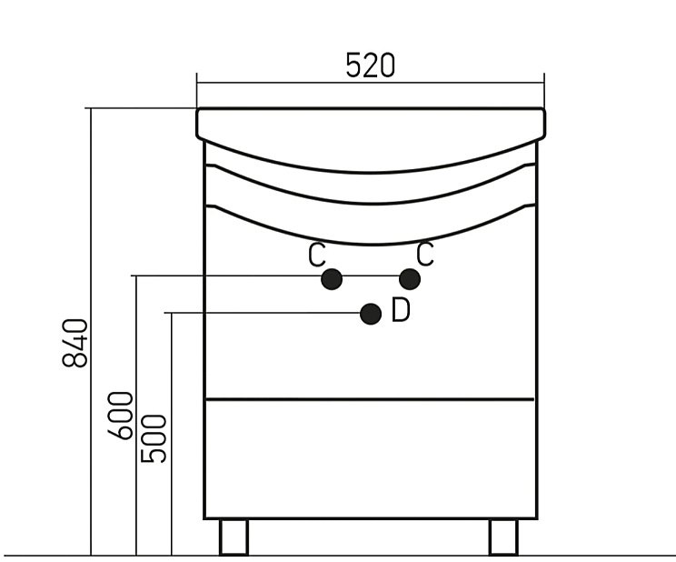 Тумба с раковиной MIXLINE РАДУГА 52 зеленая для ванной в интернет-магазине Sanbest
