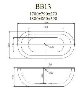 Ванна BelBagno BB13-1800 купить в интернет-магазине Sanbest