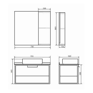 Мебель для ванной Comforty Кёльн 75 для ванной в интернет-магазине Sanbest