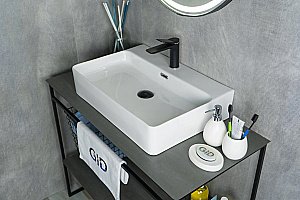 Раковина накладная Gid Geometrico 60 N9256 51172 белая купить в интернет-магазине Sanbest