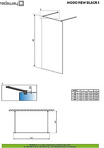 Душевое ограждение Radaway Modo New Black I 120 купить в интернет-магазине Sanbest