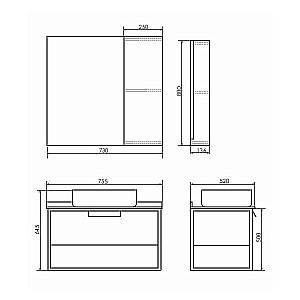 Тумба с раковиной Comforty Кёльн 75 для ванной в интернет-магазине Sanbest