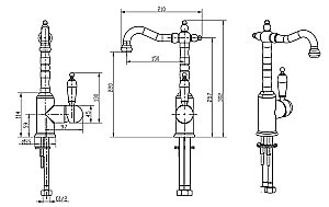 Смеситель для раковины Boheme Tradizionale Oro 282 купить в интернет-магазине сантехники Sanbest