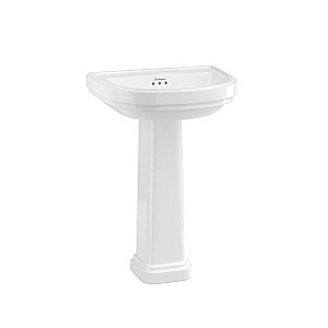Раковина на пьедестале Burlington Riviera 58 RIV3 NTH RIV6 без отверстий белая купить в интернет-магазине Sanbest
