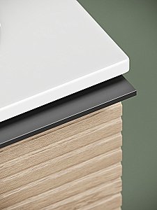 Тумба с раковиной Sancos DELTA DL60W 60 дуб светлый/белый для ванной в интернет-магазине Sanbest