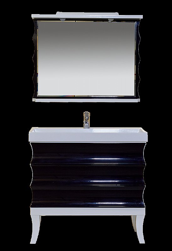 Зеркало Misty Чикаго 96x76 чёрно-белое в ванную от интернет-магазине сантехники Sanbest