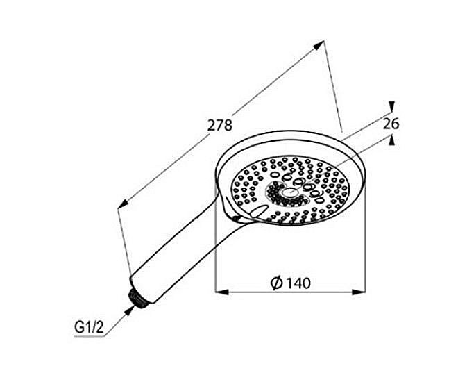 Душевая лейка Kludi Freshline 679004300 купить в интернет-магазине сантехники Sanbest