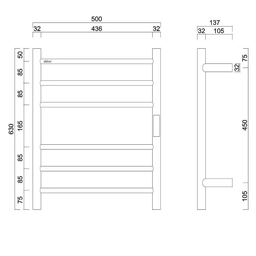Полотенцесушитель электрический ABBER Standard AH4606G матовое золото купить в интернет-магазине сантехники Sanbest