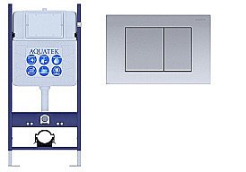 Инсталляция для унитаза Aquatek ECO Standart INS-0000014 с кнопкой KDI-0000011 хром матовый купить в интернет-магазине сантехники Sanbest