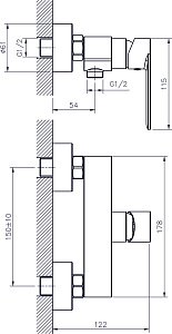 Смеситель для душа Rush Luson LU1630-63 купить в интернет-магазине сантехники Sanbest