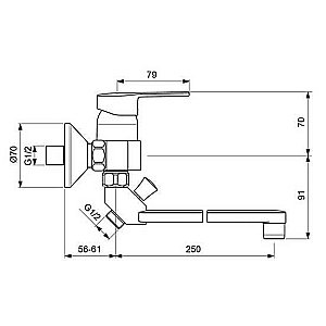 Смеситель для ванны Vidima Logik BA280AA купить в интернет-магазине сантехники Sanbest