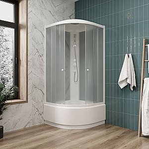 Душевая кабина Parly Tomorrow EF821, ABS-поддон, верхний тропический душ, белая купить в интернет-магазине Sanbest