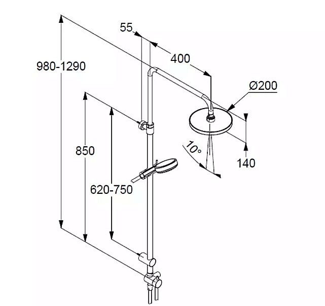 Душевая система Kludi Dive 6808005-00 хром купить в интернет-магазине сантехники Sanbest