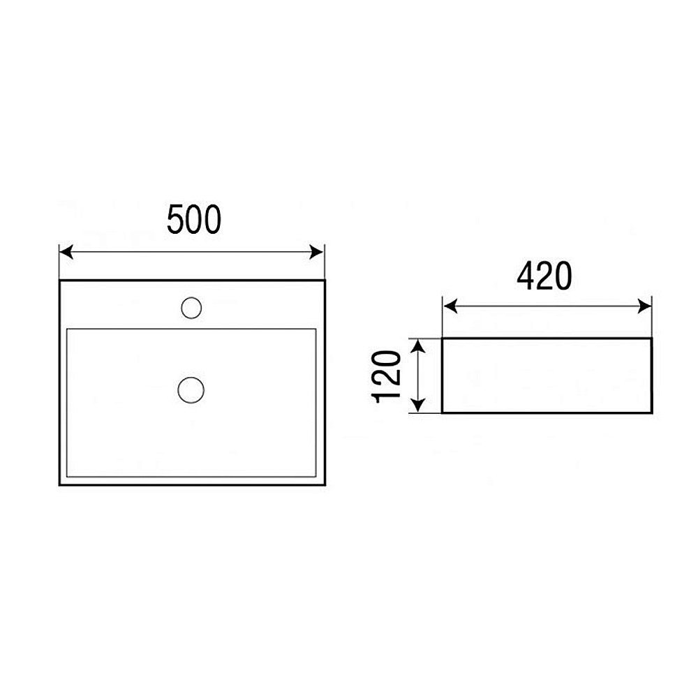 Раковина накладная Azario 50 AZ2173s белая купить в интернет-магазине Sanbest