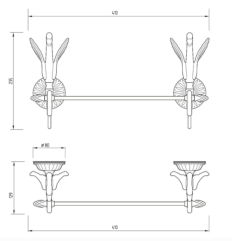 Полотенцедержатель Migliore Luxor 26145 золото купить в интернет-магазине сантехники Sanbest