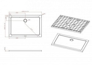 Душевой поддон Cezares TRAY-M-AH 120x80 купить в интернет-магазине Sanbest