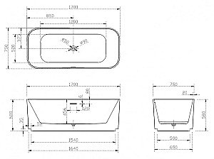 Акриловая ванна Abber AB9363-1.7 170х75 купить в интернет-магазине Sanbest