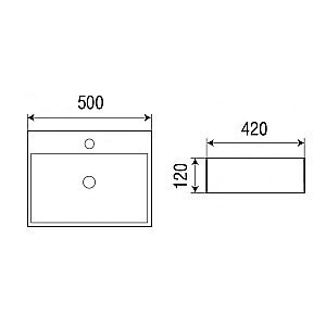 Раковина накладная Azario 50 AZ2173s белая купить в интернет-магазине Sanbest