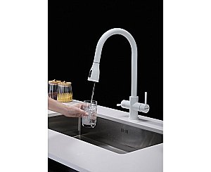 Смеситель для кухни Paulmark Lange La214212-WH белый матовый купить в интернет-магазине сантехники Sanbest